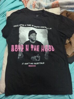 Boyz N The Hood Graphic Tee with Pink Text